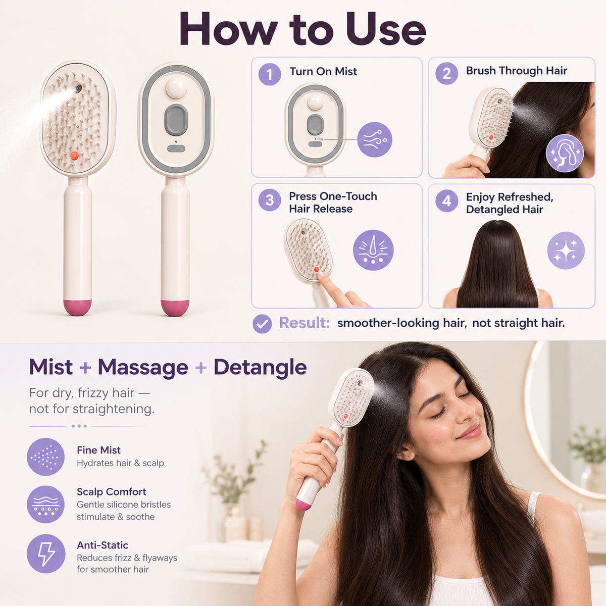 Electric Spray Air Cushion Massage Comb